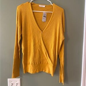 Elodie Mustard V-Neck Sweater